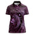 Aloha Hawaii Hammerhead Shark Women Polo Shirt Purple Kakau and Polynesian Tattoo LT03