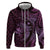 Aloha Hawaii Hammerhead Shark Zip Hoodie Purple Kakau and Polynesian Tattoo LT03