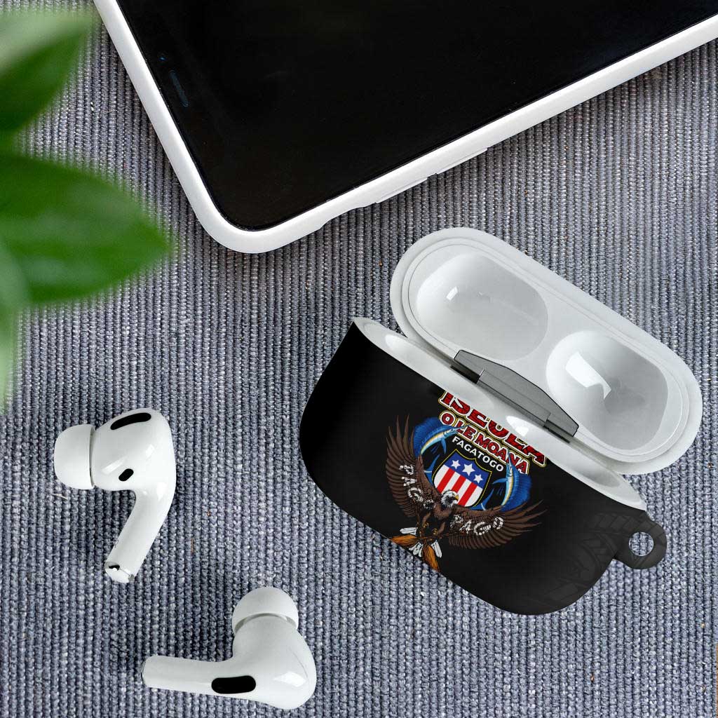 American Samoa Fautasi AirPods Case Pago Pago Aeto and Iseula o le Moana of Fagatogo Black Color - Polynesian Pride