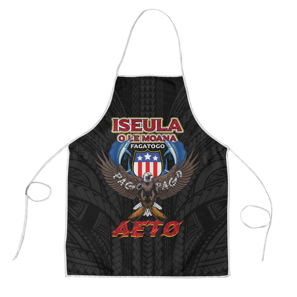 American Samoa Fautasi Apron Pago Pago Aeto and Iseula o le Moana of Fagatogo Black Color - Polynesian Pride