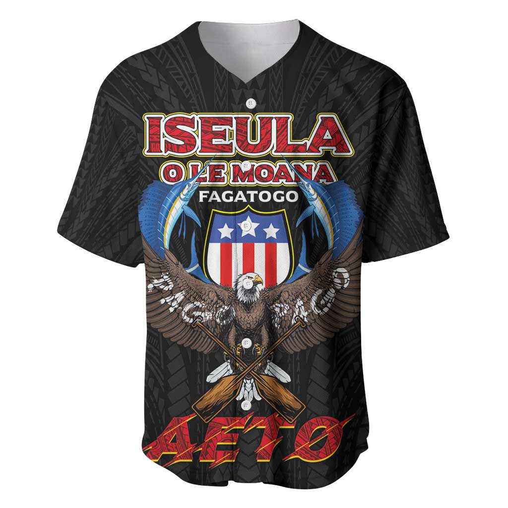 American Samoa Fautasi Baseball Jersey Pago Pago Aeto and Iseula o le Moana of Fagatogo Black Color - Polynesian Pride