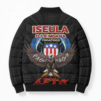 American Samoa Fautasi Bomber Puffer Jacket Pago Pago Aeto and Iseula o le Moana of Fagatogo Black Color - Polynesian Pride