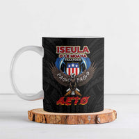 American Samoa Fautasi Ceramic Mug Pago Pago Aeto and Iseula o le Moana of Fagatogo Black Color - Polynesian Pride