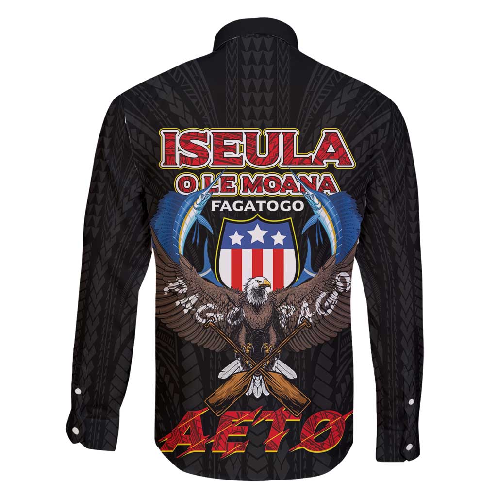 American Samoa Fautasi Family Matching Puletasi and Hawaiian Shirt Pago Pago Aeto and Iseula o le Moana of Fagatogo Black Color - Polynesian Pride
