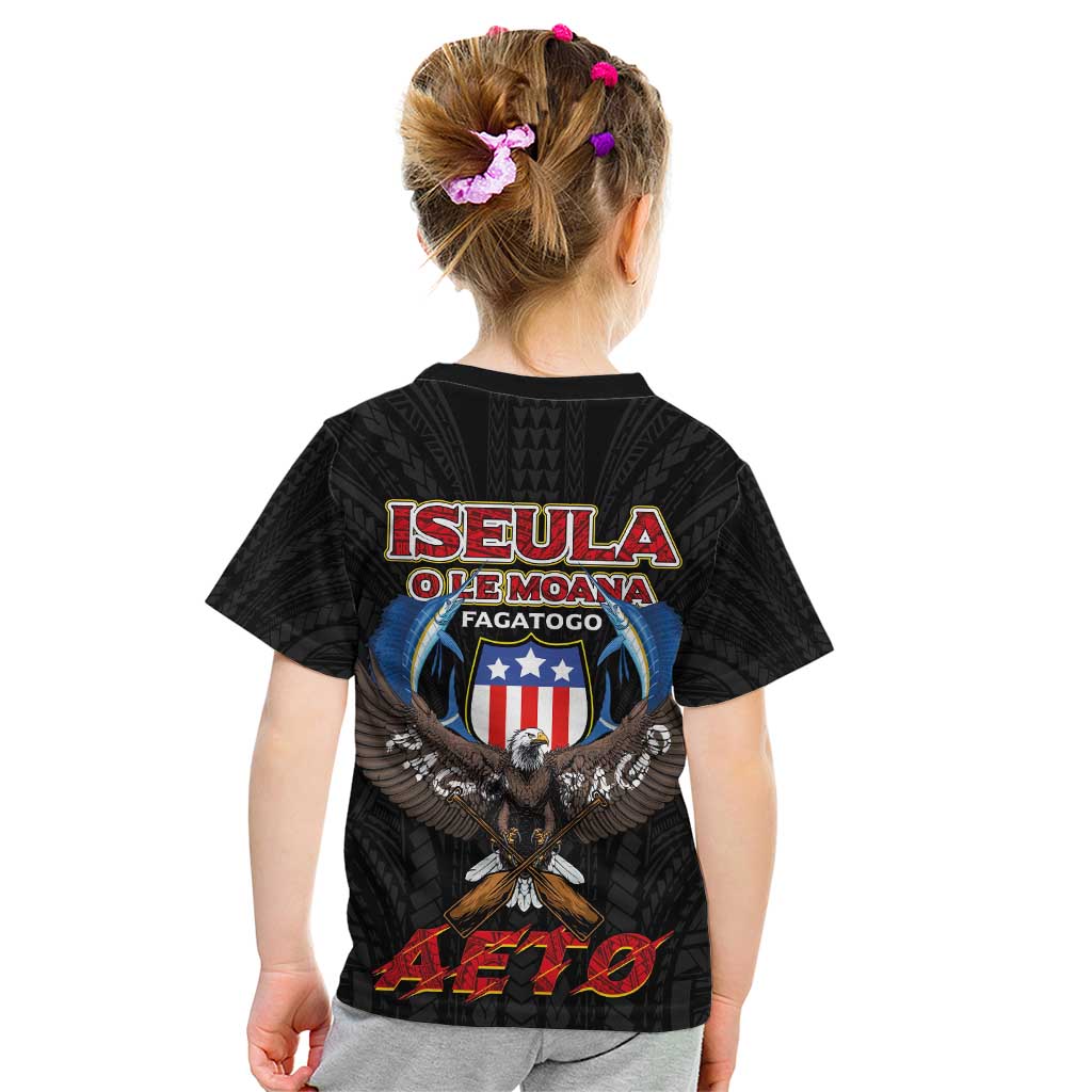 American Samoa Fautasi Kid T Shirt Pago Pago Aeto and Iseula o le Moana of Fagatogo Black Color - Polynesian Pride