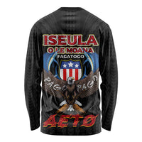 American Samoa Fautasi Long Sleeve Shirt Pago Pago Aeto and Iseula o le Moana of Fagatogo Black Color - Polynesian Pride
