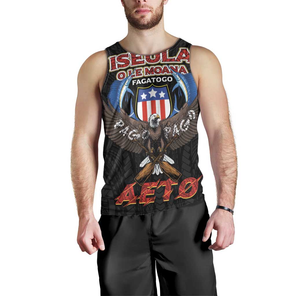 American Samoa Fautasi Men Tank Top Pago Pago Aeto and Iseula o le Moana of Fagatogo Black Color - Polynesian Pride