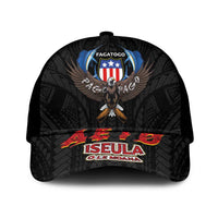 American Samoa Fautasi Mesh Trucker Cap Pago Pago Aeto and Iseula o le Moana of Fagatogo Black Color - Polynesian Pride