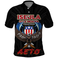 American Samoa Fautasi Polo Shirt Pago Pago Aeto and Iseula o le Moana of Fagatogo Black Color - Polynesian Pride