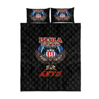 American Samoa Fautasi Quilt Bed Set Pago Pago Aeto and Iseula o le Moana of Fagatogo Black Color - Polynesian Pride
