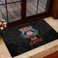 American Samoa Fautasi Rubber Doormat Pago Pago Aeto and Iseula o le Moana of Fagatogo Black Color - Polynesian Pride
