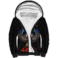 American Samoa Fautasi Sherpa Hoodie Pago Pago Aeto and Iseula o le Moana of Fagatogo Black Color - Polynesian Pride