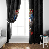 American Samoa Fautasi Window Curtain Pago Pago Aeto and Iseula o le Moana of Fagatogo Black Color - Polynesian Pride