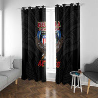 American Samoa Fautasi Window Curtain Pago Pago Aeto and Iseula o le Moana of Fagatogo Black Color - Polynesian Pride