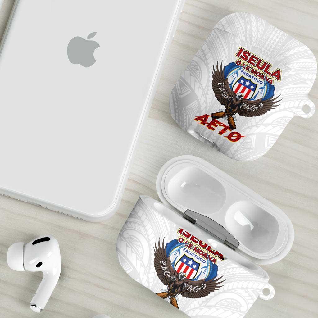 American Samoa Fautasi AirPods Case Pago Pago Aeto and Iseula o le Moana of Fagatogo White Color - Polynesian Pride