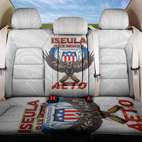 American Samoa Fautasi Back Car Seat Cover Pago Pago Aeto and Iseula o le Moana of Fagatogo White Color - Polynesian Pride