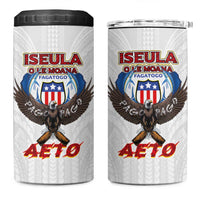 American Samoa Fautasi 4 in 1 Can Cooler Tumbler Pago Pago Aeto and Iseula o le Moana of Fagatogo White Color - Polynesian Pride