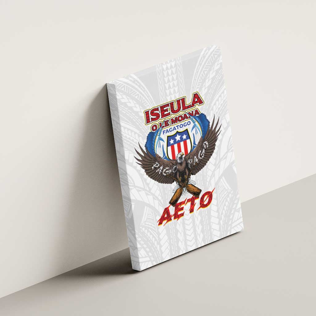 American Samoa Fautasi Canvas Wall Art Pago Pago Aeto and Iseula o le Moana of Fagatogo White Color - Polynesian Pride