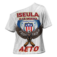 American Samoa Fautasi Cross Shoulder Shirt Pago Pago Aeto and Iseula o le Moana of Fagatogo White Color - Polynesian Pride