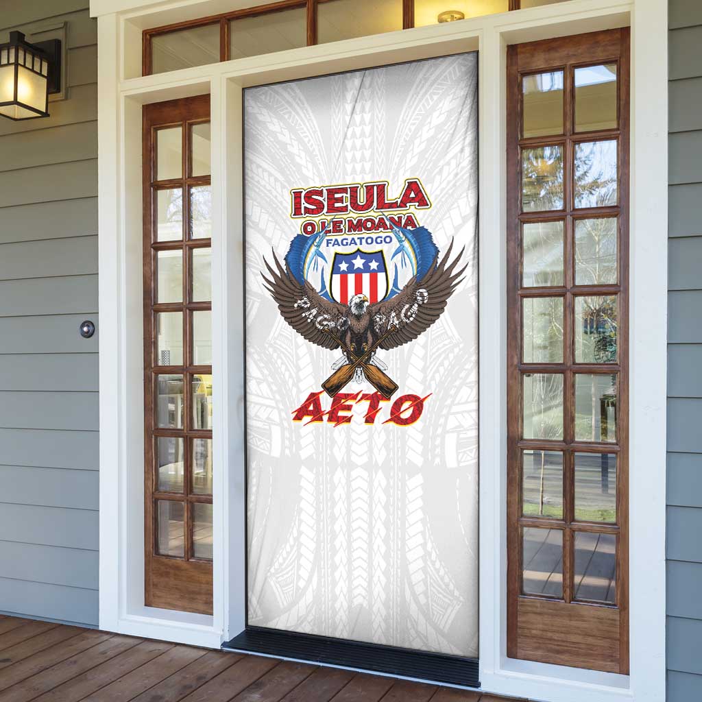 American Samoa Fautasi Door Cover Pago Pago Aeto and Iseula o le Moana of Fagatogo White Color - Polynesian Pride