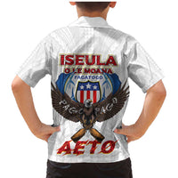 American Samoa Fautasi Family Matching Mermaid Dress and Hawaiian Shirt Pago Pago Aeto and Iseula o le Moana of Fagatogo White Color - Polynesian Pride