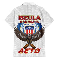 American Samoa Fautasi Hawaiian Shirt Pago Pago Aeto and Iseula o le Moana of Fagatogo White Color - Polynesian Pride