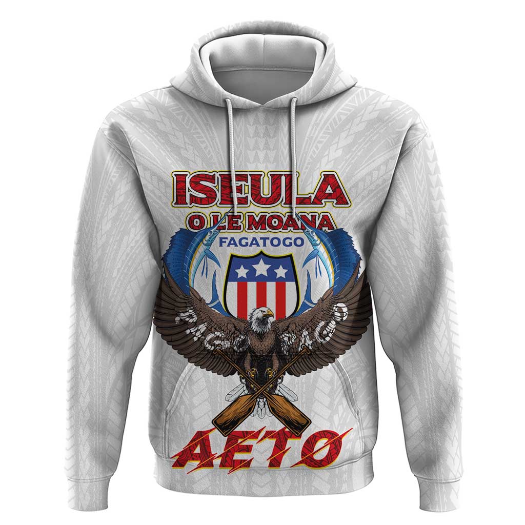 American Samoa Fautasi Hoodie Pago Pago Aeto and Iseula o le Moana of Fagatogo White Color - Polynesian Pride