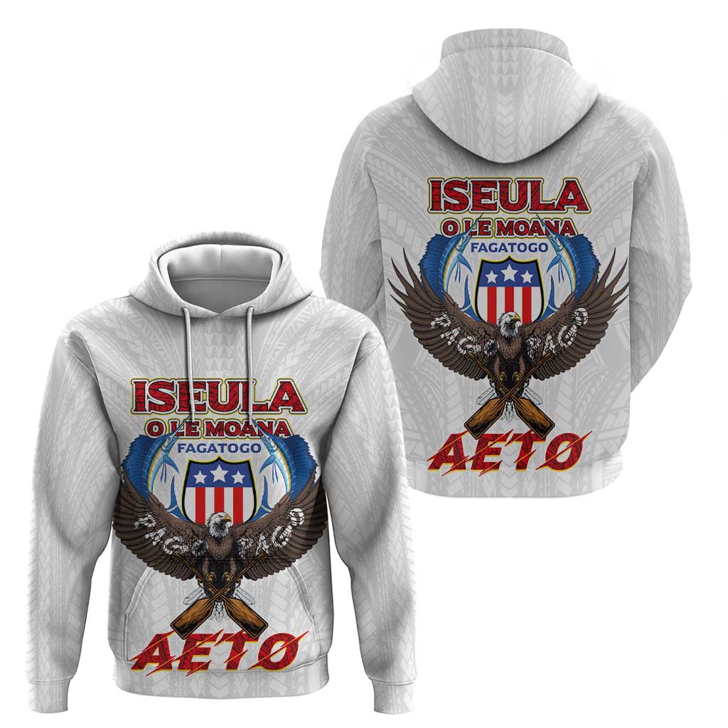 American Samoa Fautasi Hoodie Pago Pago Aeto and Iseula o le Moana of Fagatogo White Color - Polynesian Pride