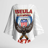 American Samoa Fautasi Kimono Sleeve Blouse Pago Pago Aeto and Iseula o le Moana of Fagatogo White Color - Polynesian Pride