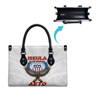 American Samoa Fautasi Leather Bag Pago Pago Aeto and Iseula o le Moana of Fagatogo White Color - Polynesian Pride