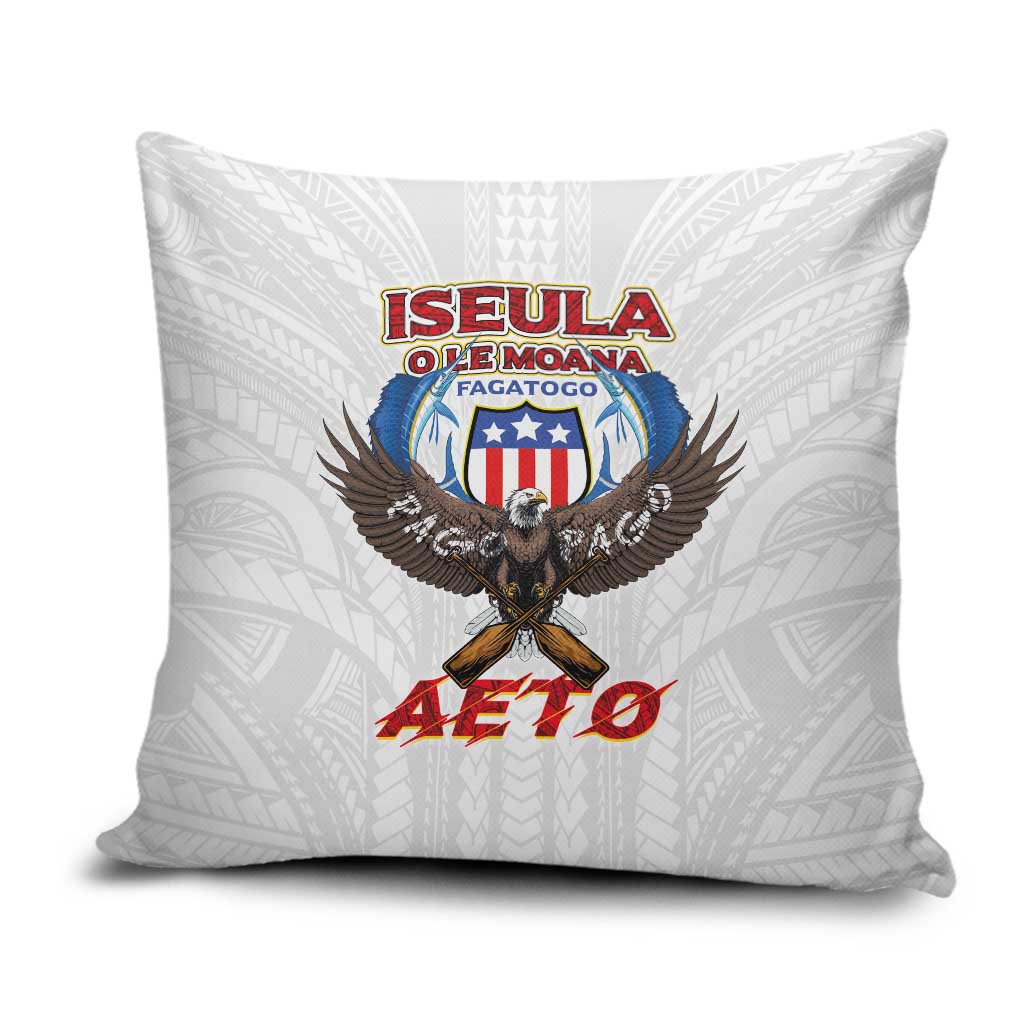 American Samoa Fautasi Pillow Cover Pago Pago Aeto and Iseula o le Moana of Fagatogo White Color - Polynesian Pride