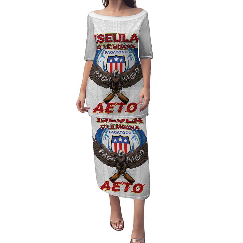 American Samoa Fautasi Puletasi Pago Pago Aeto and Iseula o le Moana of Fagatogo White Color - Polynesian Pride