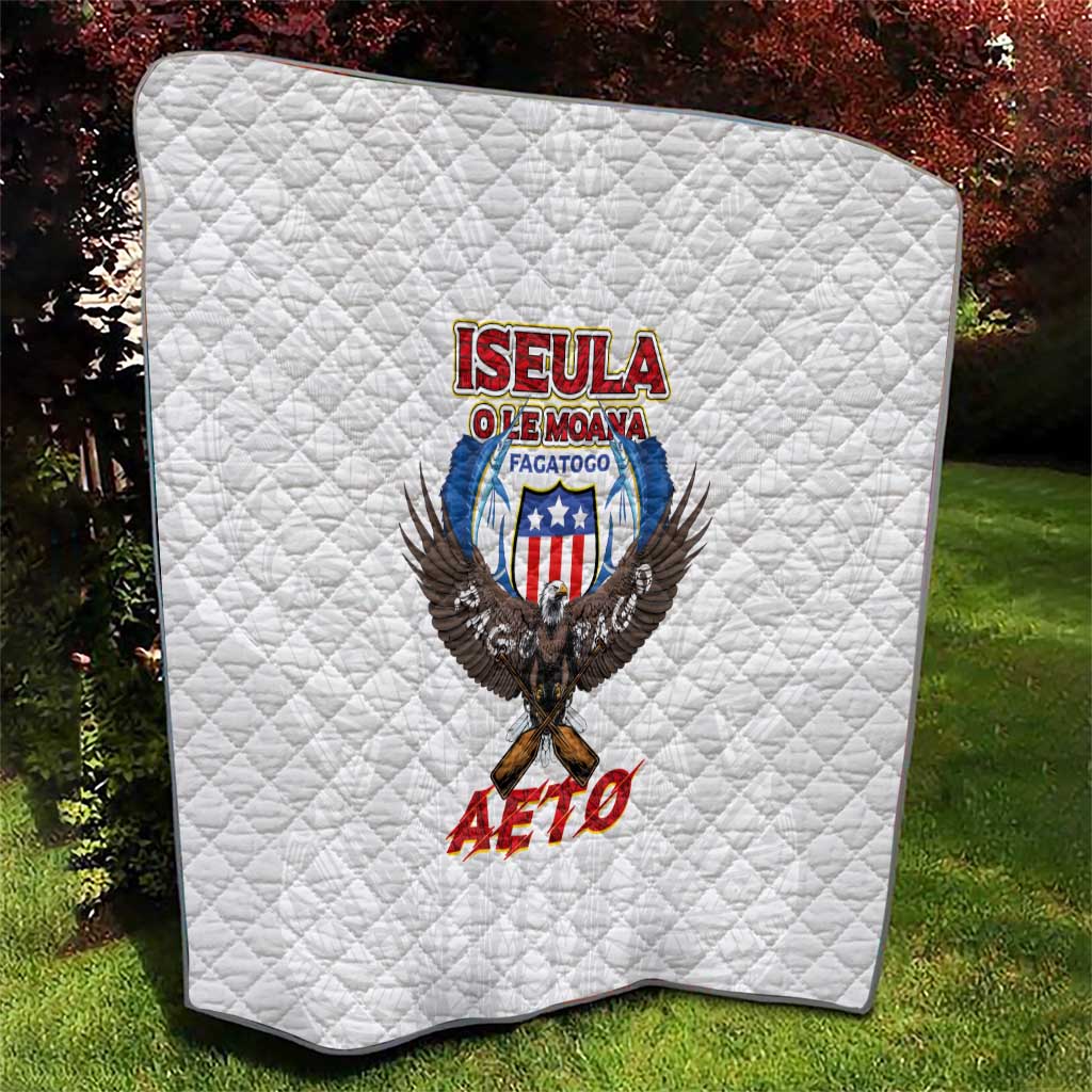 American Samoa Fautasi Quilt Pago Pago Aeto and Iseula o le Moana of Fagatogo White Color - Polynesian Pride