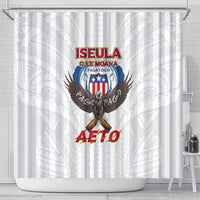 American Samoa Fautasi Shower Curtain Pago Pago Aeto and Iseula o le Moana of Fagatogo White Color - Polynesian Pride