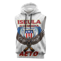 American Samoa Fautasi Sleeveless Hoodie Pago Pago Aeto and Iseula o le Moana of Fagatogo White Color - Polynesian Pride