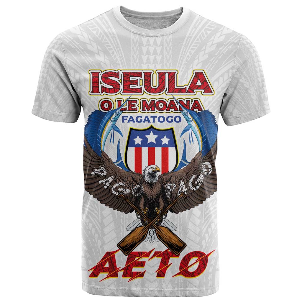 American Samoa Fautasi T Shirt Pago Pago Aeto and Iseula o le Moana of Fagatogo White Color - Polynesian Pride