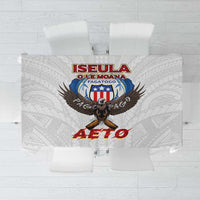 American Samoa Fautasi Tablecloth Pago Pago Aeto and Iseula o le Moana of Fagatogo White Color - Polynesian Pride
