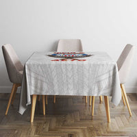 American Samoa Fautasi Tablecloth Pago Pago Aeto and Iseula o le Moana of Fagatogo White Color - Polynesian Pride