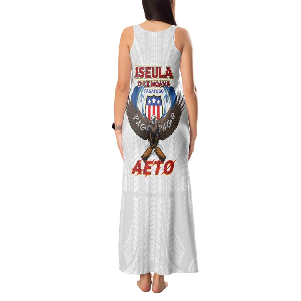 American Samoa Fautasi Tank Maxi Dress Pago Pago Aeto and Iseula o le Moana of Fagatogo White Color - Polynesian Pride