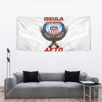 American Samoa Fautasi Tapestry Pago Pago Aeto and Iseula o le Moana of Fagatogo White Color - Polynesian Pride