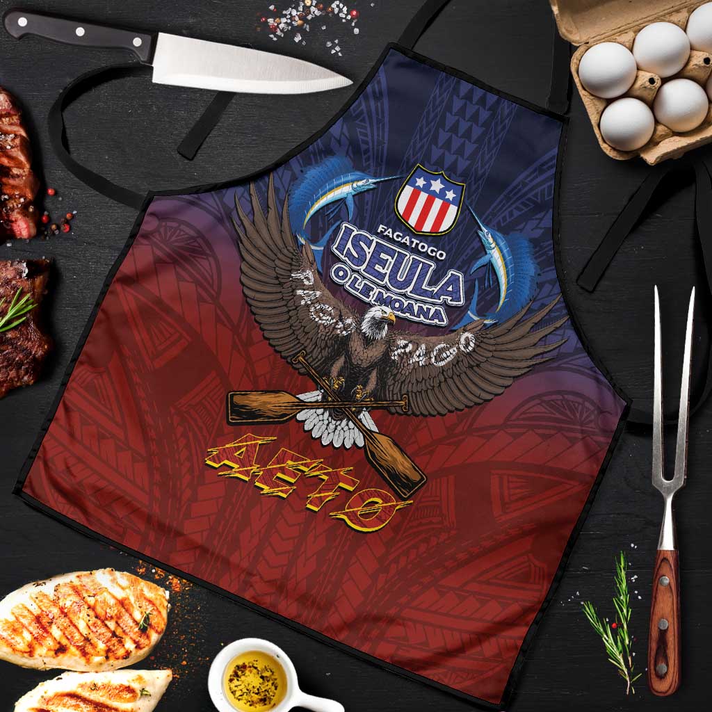 American Samoa Fautasi Apron Pago Pago Aeto and Iseula o le Moana of Fagatogo Red-Blue - Polynesian Pride