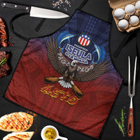 American Samoa Fautasi Apron Pago Pago Aeto and Iseula o le Moana of Fagatogo Red-Blue - Polynesian Pride