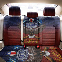 American Samoa Fautasi Back Car Seat Cover Pago Pago Aeto and Iseula o le Moana of Fagatogo Red-Blue - Polynesian Pride