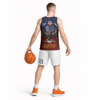 American Samoa Fautasi Basketball Jersey Pago Pago Aeto and Iseula o le Moana of Fagatogo Red-Blue - Polynesian Pride