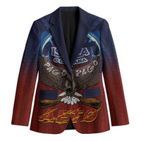 American Samoa Fautasi Blazer Pago Pago Aeto and Iseula o le Moana of Fagatogo Red-Blue - Polynesian Pride