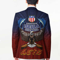 American Samoa Fautasi Blazer Pago Pago Aeto and Iseula o le Moana of Fagatogo Red-Blue - Polynesian Pride