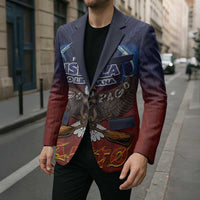 American Samoa Fautasi Blazer Pago Pago Aeto and Iseula o le Moana of Fagatogo Red-Blue - Polynesian Pride