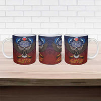 American Samoa Fautasi Ceramic Mug Pago Pago Aeto and Iseula o le Moana of Fagatogo Red-Blue - Polynesian Pride