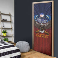 American Samoa Fautasi Door Cover Pago Pago Aeto and Iseula o le Moana of Fagatogo Red-Blue - Polynesian Pride