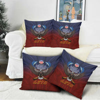 American Samoa Fautasi Pillow Cover Pago Pago Aeto and Iseula o le Moana of Fagatogo Red-Blue - Polynesian Pride